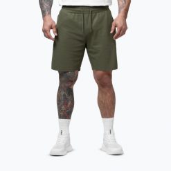 Spodenki męskie Pitbull Rockey. Zielone szorty męskie PITBULL, z bawełny, bez kołnierzyka. Za 159.99 zł.
