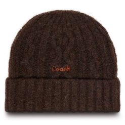 Czapka Coach. Brązowe czapki zimowe damskie Coach. Za 259.99 zł.