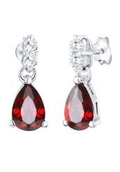 Elli Damska zawieszka do ucha Kropla Elegancka Czerwona z Kryształkami Cyrkonii w srebrze 925 Sterling Silver Kolczyki 1 ct Damski. Czerwone kolczyki damskie Elli, z cyrkonią, srebrne. Za 279.64 zł.