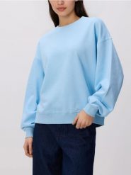 Gładka bluza z bawełną - jasnoniebieski. Niebieskie bluzy bez kaptura damskie Reserved, l, z bawełny. Za 89.99 zł.