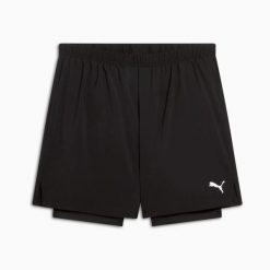Szorty męskie Puma S WOVEN 2IN1 czarne 52772401 r S. Czarne szorty męskie Puma, z materiału, bez kołnierzyka. Za 92.08 zł.