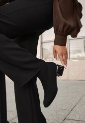 Czarne Botki Vices na Stożkowym Obcasie ze Skarpetkową Cholewką Aturrie. Czarne botki damskie Born2be, z jeansu, eleganckie, bez obcasa, na obcasie, bez zapięcia. Za 119.99 zł.