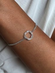 Eclat d'Argent Srebrna bransoletka z elementem ozdobnym rozmiar: onesize. Szare bransoletki damskie Eclat d'Argent, srebrne. Za 82.99 zł.