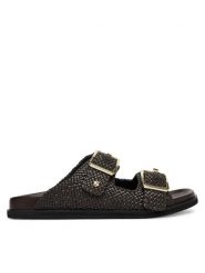 BOSS Klapki Freyah 50563359 Brązowy. Brązowe klapki damskie Boss, bez wzorów, z materiału, bez obcasa. Za 1,089.00 zł.