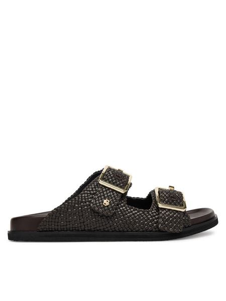 BOSS Klapki Freyah 50563359 Brązowy. Brązowe klapki damskie Boss, bez wzorów, z materiału, bez obcasa. Za 1,089.00 zł.