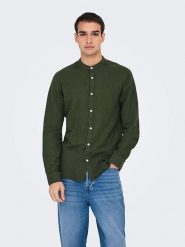 ONLY & SONS Koszula "Onscaiden" w kolorze zielonym rozmiar: S. Zielone koszule męskie Only & Sons, s, bez wzorów, bez kołnierzyka, bez ramiączek. Za 69.91 zł.