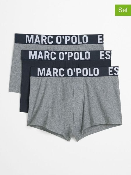 Marc O´Polo Bodywear Bokserki (3 pary) w kolorze granatowo-szarym rozmiar: S. Niebieskie bokserki męskie bez wzorów. Za 94.95 zł.