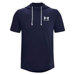 Koszulka sportowa męska Under Armour Rival Terry Lc Ss Hd. Białe t-shirty sportowe męskie Under Armour, l, z bawełny, bez ramiączek, na fitness i siłownię. Za 284.00 zł.