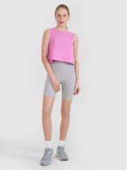 4F Legginsy krótkie dzianinowe damskie - szare XL. Szare legginsy damskie 4f, s, bez wzorów, z dzianiny. W wyprzedaży za 59.99 zł.