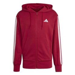 Bluza Adidas Sport M 3S Ft Fz Hd Dorośli. Czerwone bluzy sportowe męskie Adidas, bez wzorów, z bawełny, klasyczne, bez kołnierzyka, bez ramiączek. Za 285.10 zł.