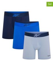 Reebok Bokserki (3 pary) "Rey" w kolorze niebieskim rozmiar: M. Niebieskie bokserki męskie Reebok, bez wzorów. Za 74.11 zł.