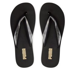 Japonki Puma. Czarne klapki damskie Puma, bez wzorów, bez obcasa. Za 139.99 zł.
