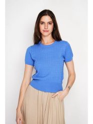 Le Jardin du Lin Sweter w kolorze błękitnym rozmiar: 38. Niebieskie swetry klasyczne damskie Le jardin du lin, ze splotem, bez kołnierzyka. Za 122.96 zł.