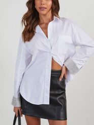 Milan Kiss Koszula w kolorze białym rozmiar: S. Białe koszule damskie Milan Kiss, s, bez wzorów, bez kołnierzyka, bez ramiączek. Za 148.96 zł.