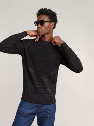 G-Star Sweter w kolorze czarnym rozmiar: L. Czarne swetry męskie G-Star, l, bez wzorów, z bawełny, bez kołnierzyka. Za 162.49 zł.