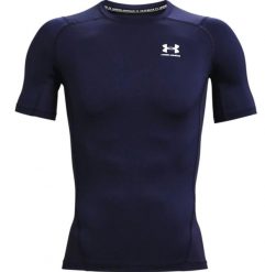 T-shirt de compression à manche courte Under Armour HeatGear Bleu marine. Białe t-shirty męskie Under Armour, xl, bez wzorów, z elastanu, bez kołnierzyka. Za 174.80 zł.