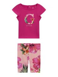 Guess Komplet t-shirt i legginsy A6GG05 K6YW4 Różowy ciemny Regular Fit. Czerwone koszulki dziewczęce Guess, m, z aplikacjami, z bawełny, bez ramiączek. Za 174.99 zł.