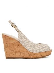 MICHAEL Michael Kors Sandały Rosie Wedge 40S6RSHS1B Écru. Białe sandały damskie MICHAEL Michael Kors, bez wzorów, ze skóry, bez obcasa, na koturnie. Za 699.99 zł.