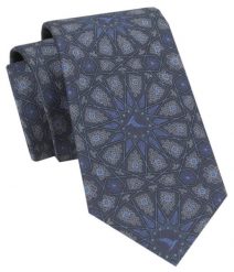 Matowy Krawat Męski z Wiskozy - His Story - Geometryczny Wzór. Niebieskie krawaty i muchy męskie His Story, bez wzorów, z wiskozy. Za 55.00 zł.