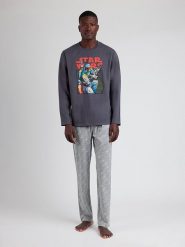 Star Wars Piżama w kolorze antracytowym rozmiar: M. Czarne piżamy męskie Star Wars, m, bez wzorów, z bawełny, bez ramiączek. Za 165.99 zł.