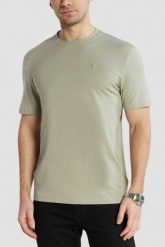 GUESS Zielony t-shirt męski Hedley. Zielone t-shirty męskie Guess, l, z aplikacjami, bez kołnierzyka. W wyprzedaży za 125.99 zł.
