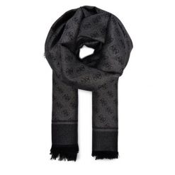 Szal Guess. Czarne szaliki i kominy damskie Guess, z aplikacjami. Za 239.99 zł.