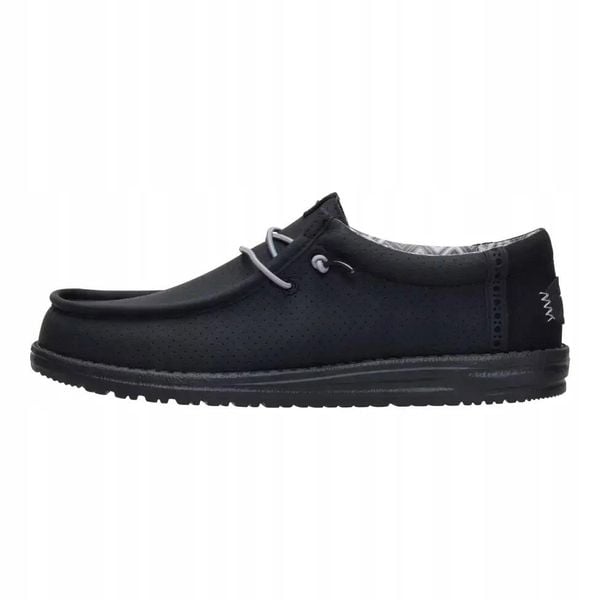 HeyDude Męskie Mokasyny Wally Perforated. Czarne mokasyny męskie Hey dude, z materiału. Za 359.00 zł.