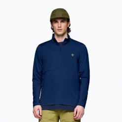 Bluza trekkingowa męska NORRONA Femund Warm1 Zip Neck. Niebieskie bluzy bez kaptura męskie NORRONA, m, z materiału. Za 589.99 zł.