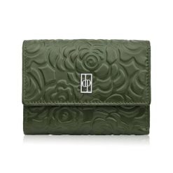 Portfel damski skórzany zielony w orientacji poziomej RFID Paolo Peruzzi AL-15-GB. Zielone portfele damskie Paolo Peruzzi, z aplikacjami, ze skóry. Za 79.00 zł.
