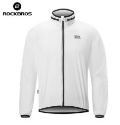 Męska odblaskowa kurtka rowerowa ROCKBROS. Białe kurtki męskie ROCKBROS, l, bez wzorów, z materiału, biznesowe, bez kaptura. Za 274.96 zł.