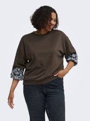 ONLY Carmakoma Bluza w kolorze brązowym rozmiar: L-50/52. Brązowe bluzy z nadrukiem damskie Only Carmakoma, l. Za 85.95 zł.
