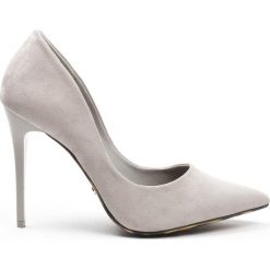Szpilki damskie (38). Szare szpilki Ideal, bez wzorów, z zamszu, bez obcasa. Za 69.00 zł.