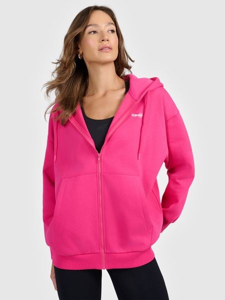 4F Bluza dresowa rozpinana z kapturem damska - różowa S. Czerwone bluzy z kapturem damskie 4f, s, z dresówki. Za 189.99 zł.