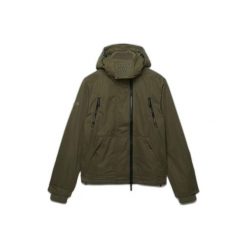 Kurtka przeciwwiatrowa z kapturem z mikrofibry Superdry Arctic. Zielone kurtki męskie Superdry., l, bez wzorów, z materiału, eleganckie, z kapturem. Za 518.35 zł.