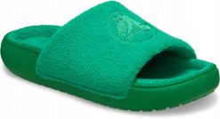 Klapki Dla Dorosłych Crocs Classic Towel Slide. Zielone klapki i japonki męskie Crocs, z materiału. Za 181.99 zł.