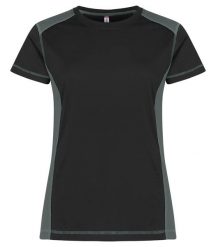 Clique Koszulka Ambition-T Women kontrastowa z bawełny i recyklingowanego. Szare t-shirty damskie CLIQUE, s, bez wzorów, z bawełny, bez kołnierzyka. Za 141.75 zł.