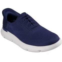 Buty sportowe męskie Skechers Garza Palma. Niebieskie buty sportowe na co dzień męskie Skechers, bez zapięcia. Za 390.00 zł.