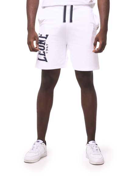 Męskie szorty bermudy z dużym logo. Niebieskie szorty męskie LEONE 1947 APPAREL, bez wzorów, z bawełny. Za 227.34 zł.