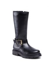 Lasocki Young Kozaki CI23-OXMOS-03 Czarny. Czarne kozaki dziewczęce Lasocki Young, bez wzorów, ze skóry, bez obcasa. Za 249.99 zł.