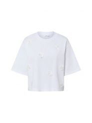 Nümph Koszulka - NUFleura Kobiety Bawełna (100%) biały, M. Białe t-shirty damskie Nümph, m, z aplikacjami, z bawełny, bez kołnierzyka. Za 119.95 zł.