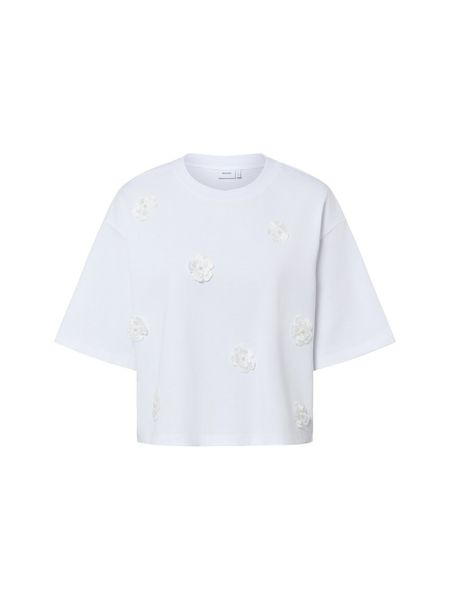 Nümph Koszulka - NUFleura Kobiety Bawełna (100%) biały, M. Białe t-shirty damskie Nümph, m, z aplikacjami, z bawełny, bez kołnierzyka. Za 119.95 zł.