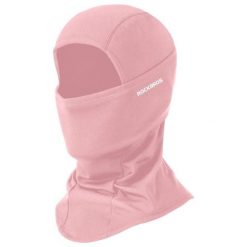 Czapka termiczna z osłoną na twarz, wiatroszczelna, z kominem, na kask. Czerwone czapki męskie ROCKBROS, na jesień, bez wzorów, z elastanu, sportowe. Za 55.60 zł.