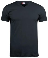 Clique Basic-T V-neck T-shirt z dekoltem V czarny bawełna. Czarne t-shirty męskie CLIQUE, xl, bez wzorów, z bawełny, bez kołnierzyka. Za 84.44 zł.