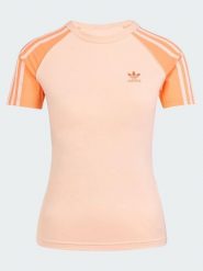 Adidas Koszulka w kolorze pomarańczowym rozmiar: XXS. Pomarańczowe bluzki damskie Adidas, xxs, bez wzorów, z bawełny, bez kołnierzyka, bez ramiączek. Za 65.54 zł.