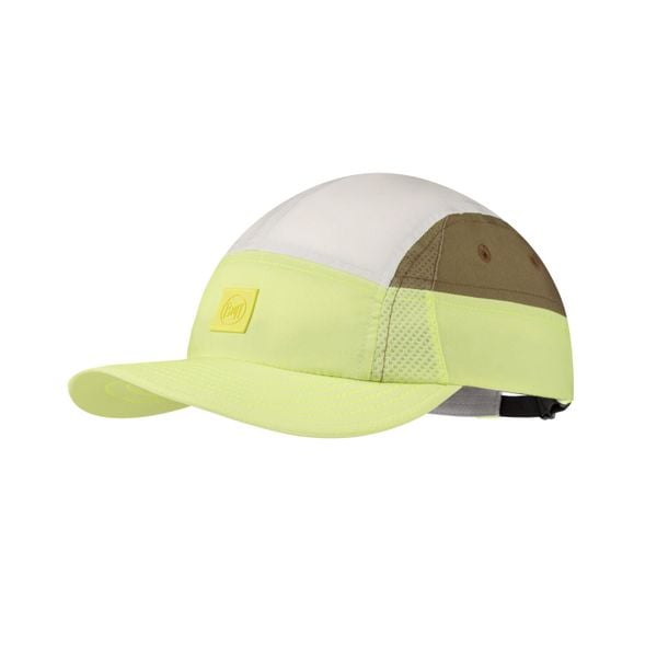 Czapka z daszkiem BUFF 5 PANEL GO CAP DOMUS CITRON. Żółte czapki męskie Buff, bez wzorów, z materiału, eleganckie. Za 149.99 zł.