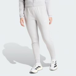 Spodnie dresowe Entrada26. Białe spodnie sportowe damskie Adidas, l, z bawełny, na fitness i siłownię. Za 131.99 zł.