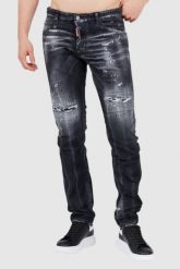 DSQUARED2 Czarne jeansy męskie cool guy jean, Rozmiar 54. Czarne jeansy męskie Dsquared2. W wyprzedaży za 2,199.99 zł.