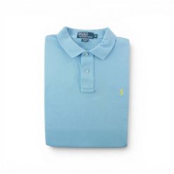Koszulka polo męska z krótkim rękawem Polo Ralph Lauren. Niebieskie koszulki polo męskie Ralph Lauren, m, bez wzorów, bez ramiączek. Za 85.16 zł.