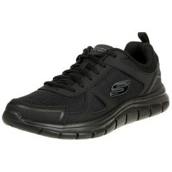 Buty sportowe Sneakersy męskie, Track-Scloric Wide. Czarne buty sportowe na co dzień męskie Skechers, na lato, z materiału, bez zapięcia, trekkingowe. Za 269.99 zł.