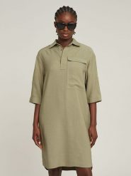 G-Star Sukienka w kolorze khaki rozmiar: XL. Brązowe sukienki damskie G-Star, na co dzień, s, bez wzorów, z wiskozy, klasyczne, bez kołnierzyka, bez ramiączek, midi, proste. Za 213.18 zł.